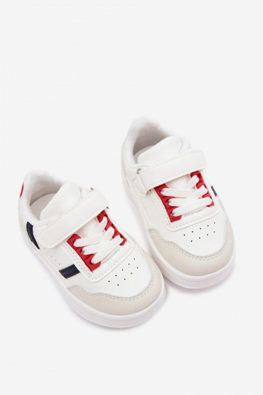 Kinder sportieve schoenen met klittenband in wit Tailva