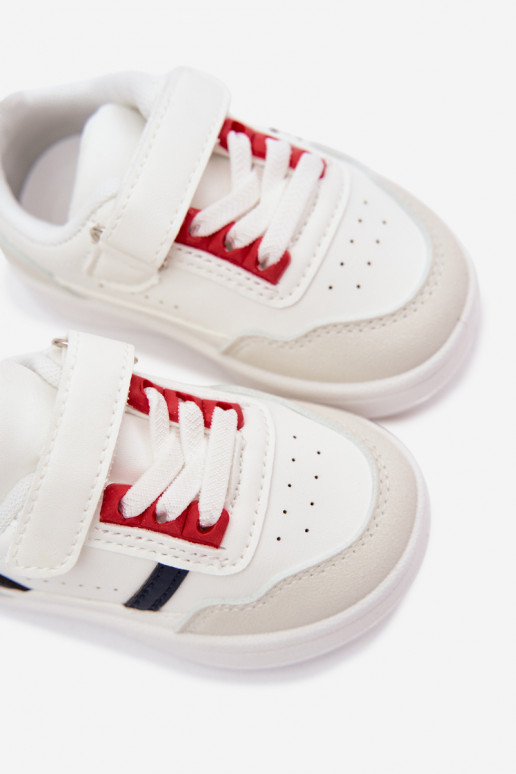 Kinder sportieve schoenen met klittenband in wit Tailva