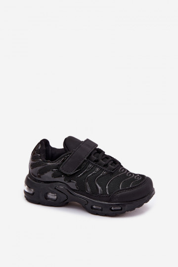 Kinder sneakers met klittenband in zwart Rider