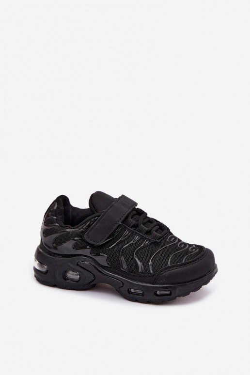 Kinder sneakers met klittenband in zwart Rider