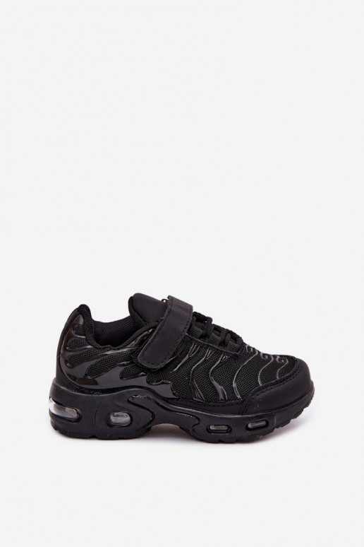 Kinder sneakers met klittenband in zwart Rider