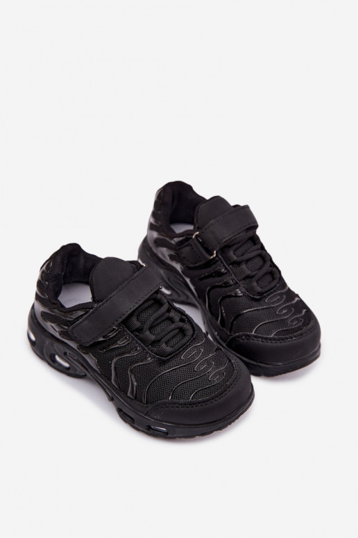 Kinder sneakers met klittenband in zwart Rider