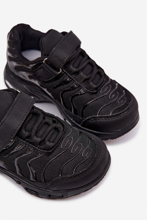 Kinder sneakers met klittenband in zwart Rider