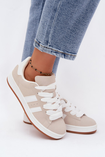 Sneakers model schoenen Dames Met Strepen Laag beige Cascade 2
