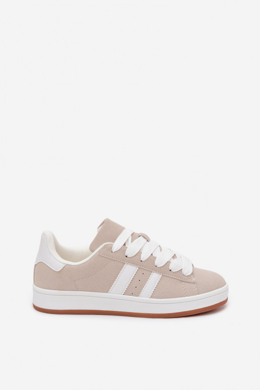 Dames sneakers met strepen in zandkleur Cascade