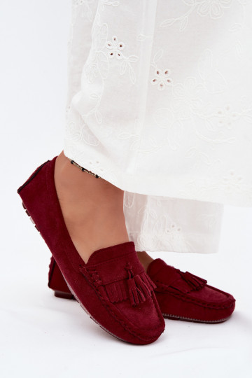 Dames loafers met kwastiki van faux suede bordeaux Linden 2