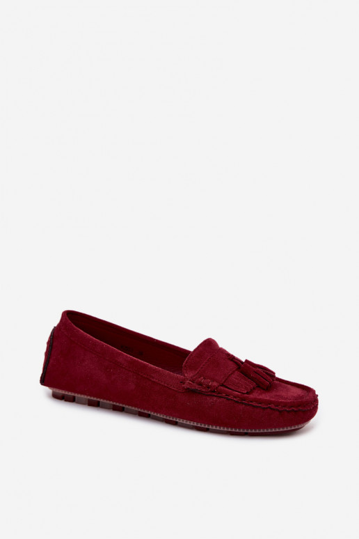 Dames loafers met kwastiki van faux suede bordeaux Linden