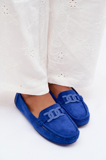 Dames rijke suède loafers blauw Rabell