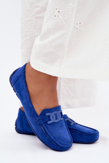 Dames rijke suède loafers blauw Rabell 2