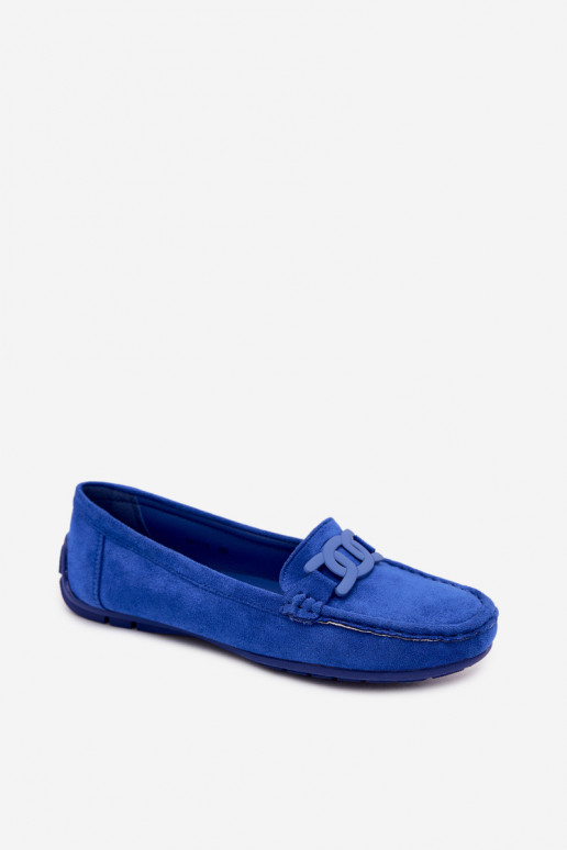 Dames rijke suède loafers blauw Rabell