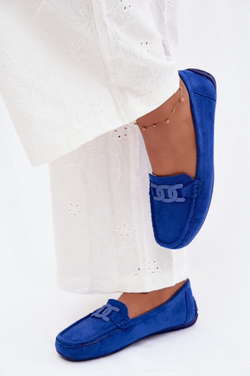 Dames rijke suède loafers blauw Rabell