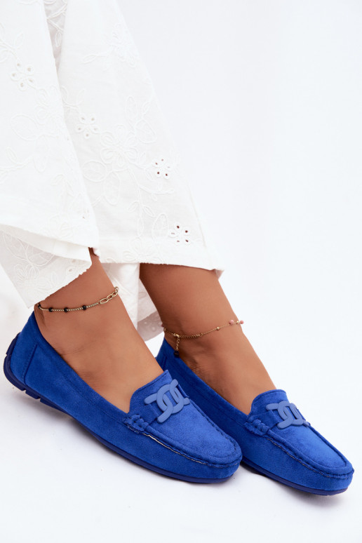 Dames rijke suède loafers blauw Rabell
