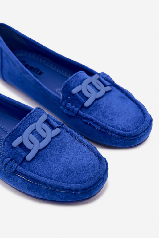 Dames rijke suède loafers blauw Rabell