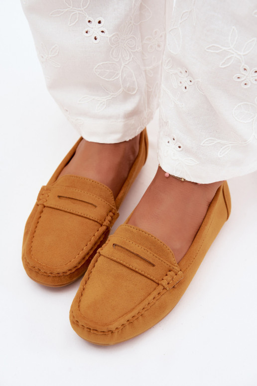 Elegante mocassins van faux suede in mosterdkleur Lenvie