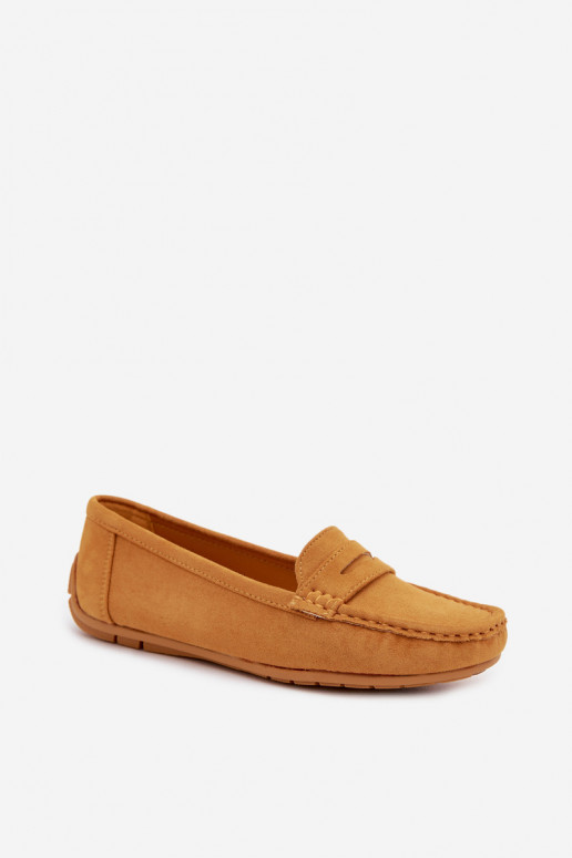 Elegante mocassins van faux suede in mosterdkleur Lenvie