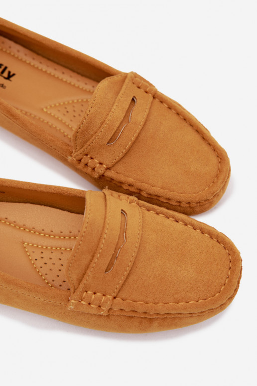 Elegante mocassins van faux suede in mosterdkleur Lenvie