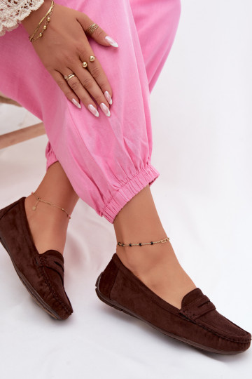 Elegante suède loafers chocolade Lenvie