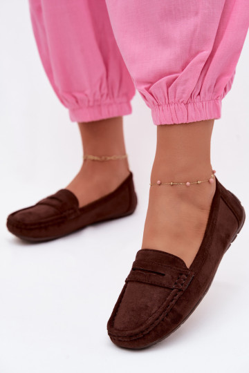 Elegante suède loafers chocolade Lenvie 2