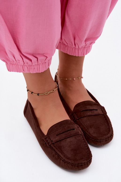 Elegante suède loafers chocolade Lenvie