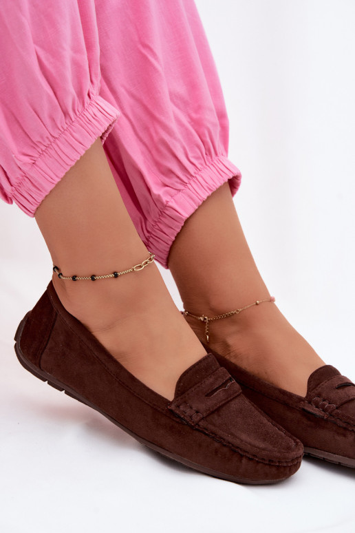 Elegante suède loafers chocolade Lenvie