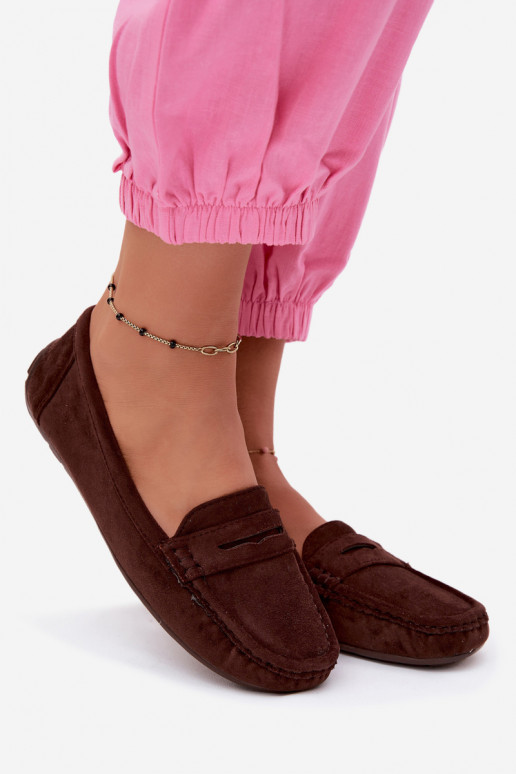 Elegante suède loafers chocolade Lenvie