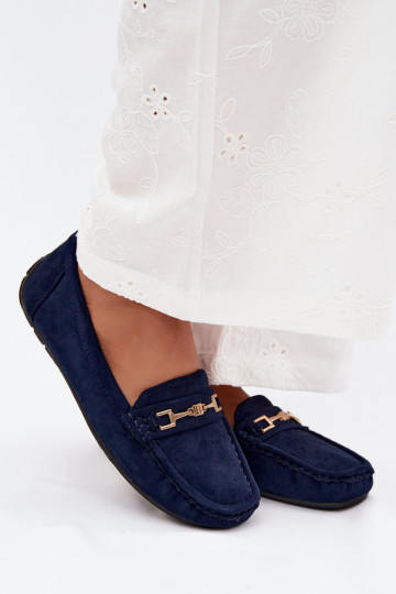 Classic suède loafers donkerblauw Corinell