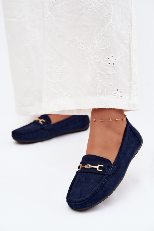 Classic suède loafers donkerblauw Corinell