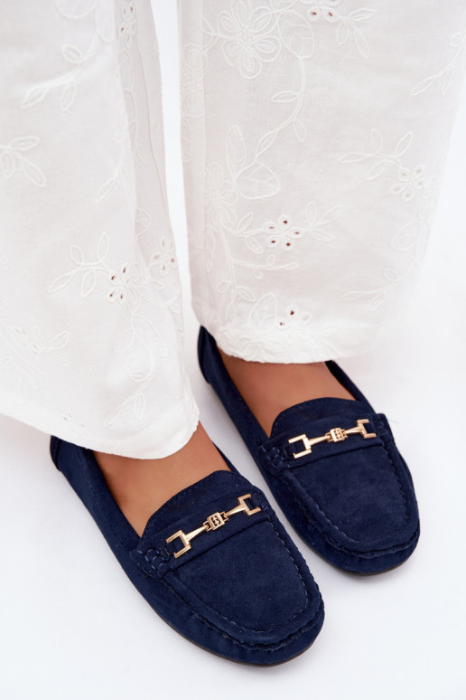 Classic suède loafers donkerblauw Corinell