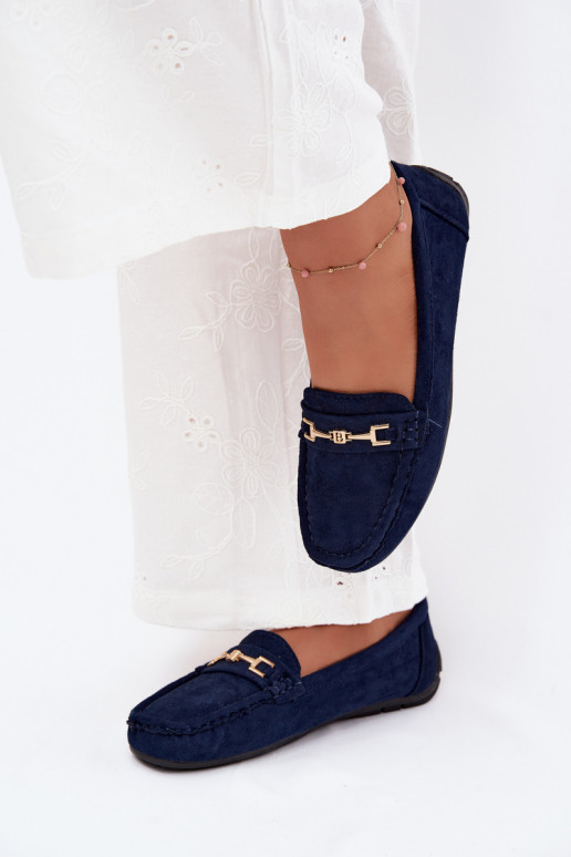 Classic suède loafers donkerblauw Corinell