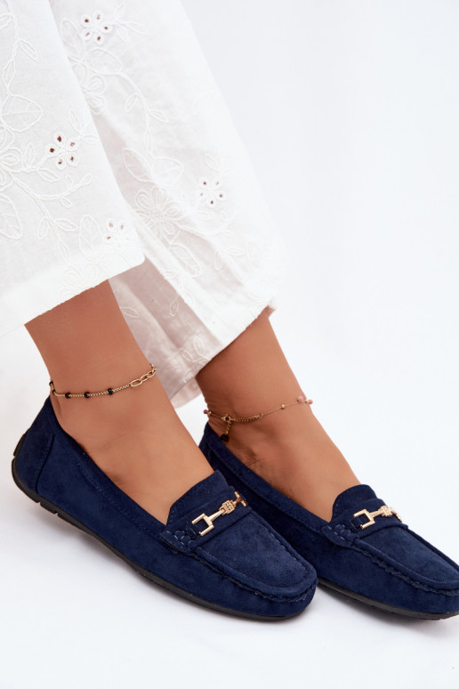 Classic suède loafers donkerblauw Corinell