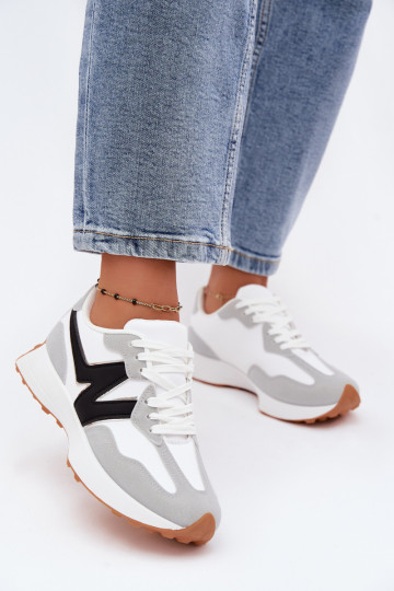 Dames sneakers wit-grijs Britma