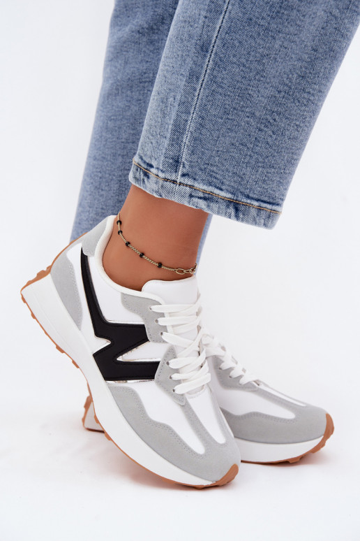 Dames sneakers wit-grijs Britma