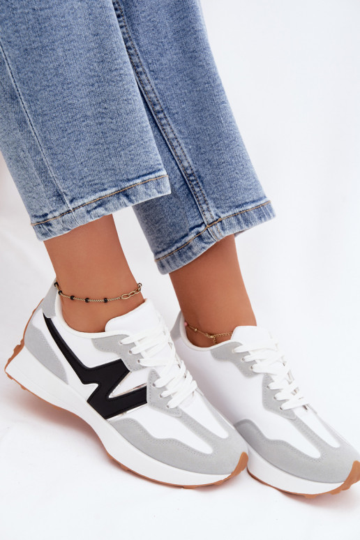 Dames sneakers wit-grijs Britma