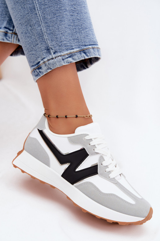 Dames sneakers wit-grijs Britma