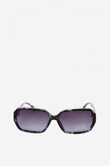 Dames zonnebril met UV-filter zwarte kleur met marmer effect