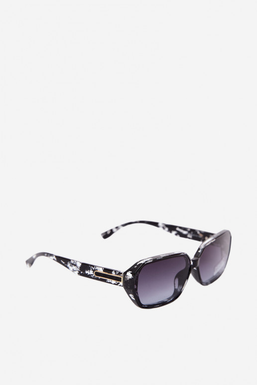 Dames zonnebril met UV-filter zwarte kleur met marmer effect