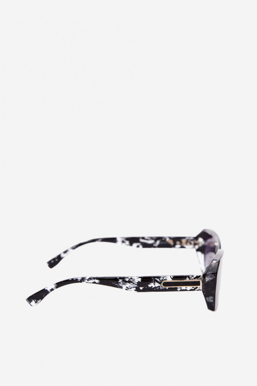 Dames zonnebril met UV-filter zwarte kleur met marmer effect