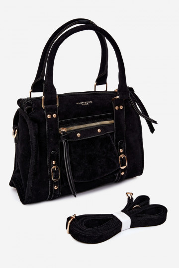 Tas van faux suede zwart Lendra 2
