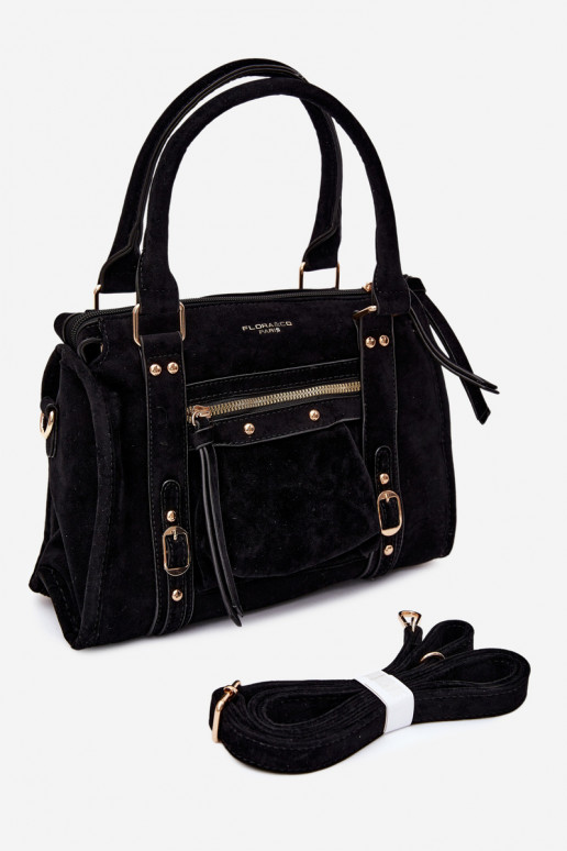 Tas van faux suede zwart Lendra