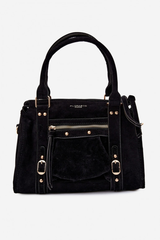 Tas van faux suede zwart Lendra