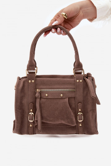 Tas van faux suede klei Lendra