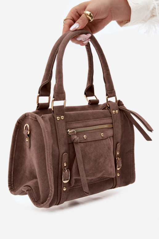 Tas van faux suede klei Lendra