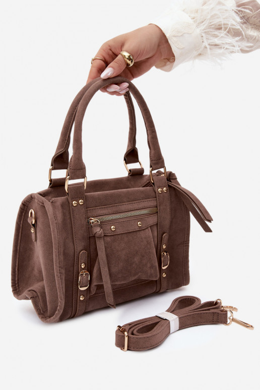 Tas van faux suede klei Lendra