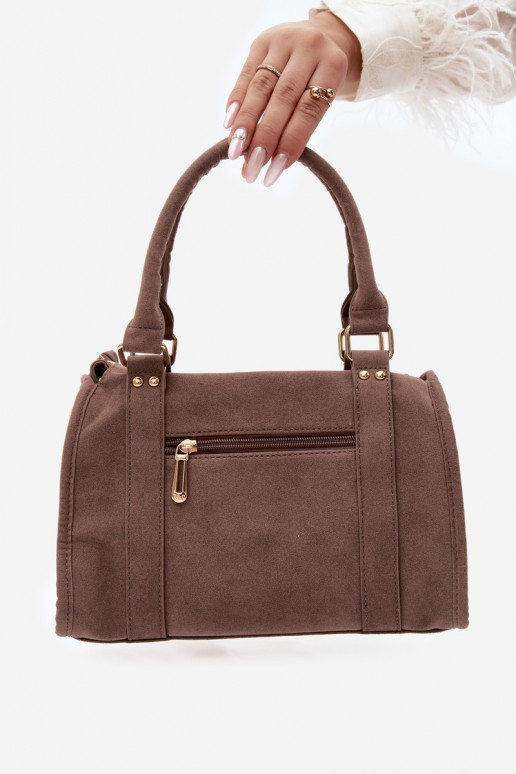 Tas van faux suede klei Lendra