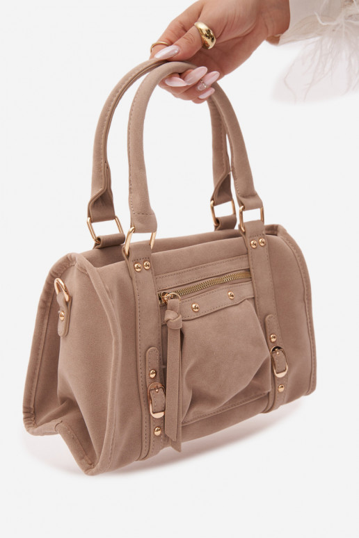Tas van faux suede zand Lendra