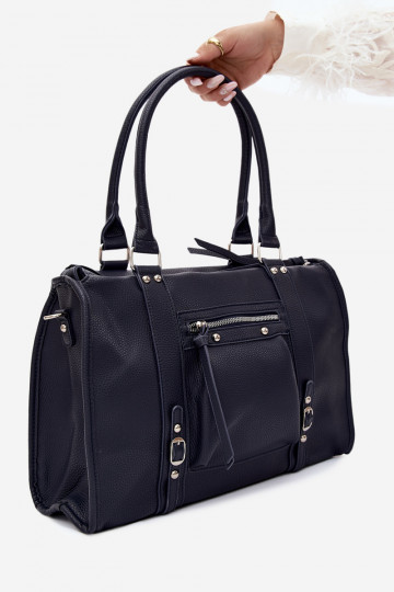 Grote tas van faux leather donkerblauw Nolita 2