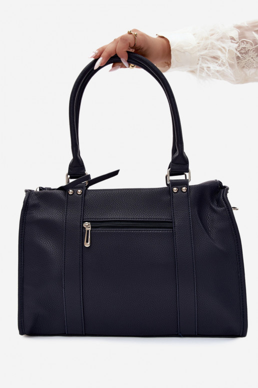 Grote tas van faux leather donkerblauw Nolita