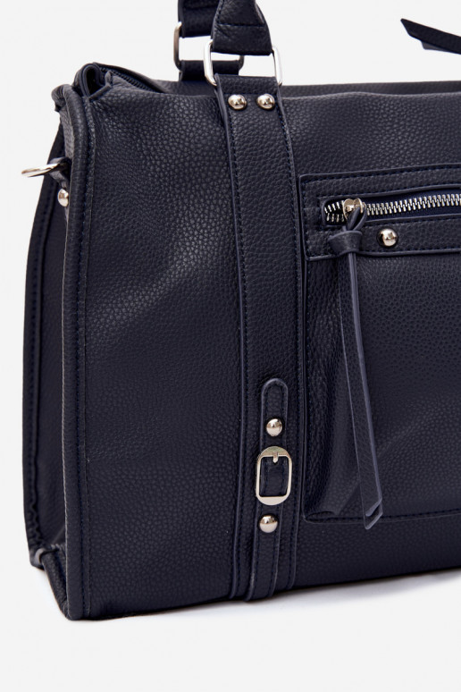 Grote tas van faux leather donkerblauw Nolita