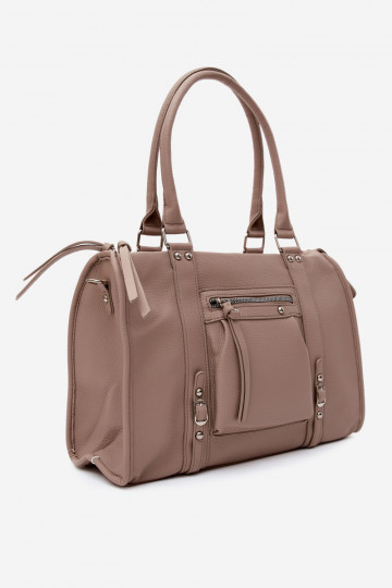 Grote tas van faux leather ivoor Nolita 2