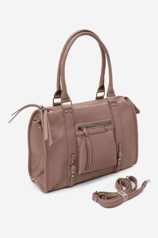 Grote tas van faux leather ivoor Nolita